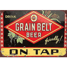 Vintage Egyedi Fém Táblák 12x16 - Grain Belt Beer Chic Művészet Fali Dekoráció Otthon Kerti Táblák Bár Hotel Kávézó Pub Étterem