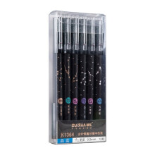 12 stk. viskelig gelpen, 0,5 mm finspids Constellation gelpen med blå/sort blæk