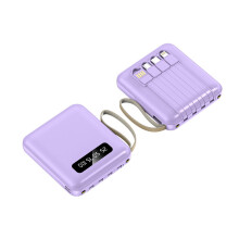 Batería portátil Hglyxoae de 10000 mAh con luz LED y cables integrados.