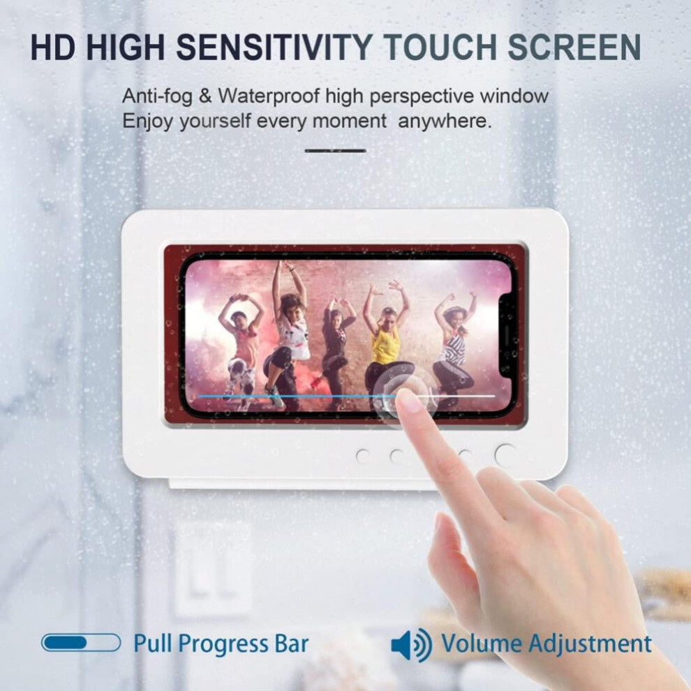 Wall Mount Shower Phone Holder Bathroom Case Mount Shelf, Bathroom Phone Shelf Shower Glass Mirror Shower Mount Storage Box Phone Holder, Waterproof 9164030162648