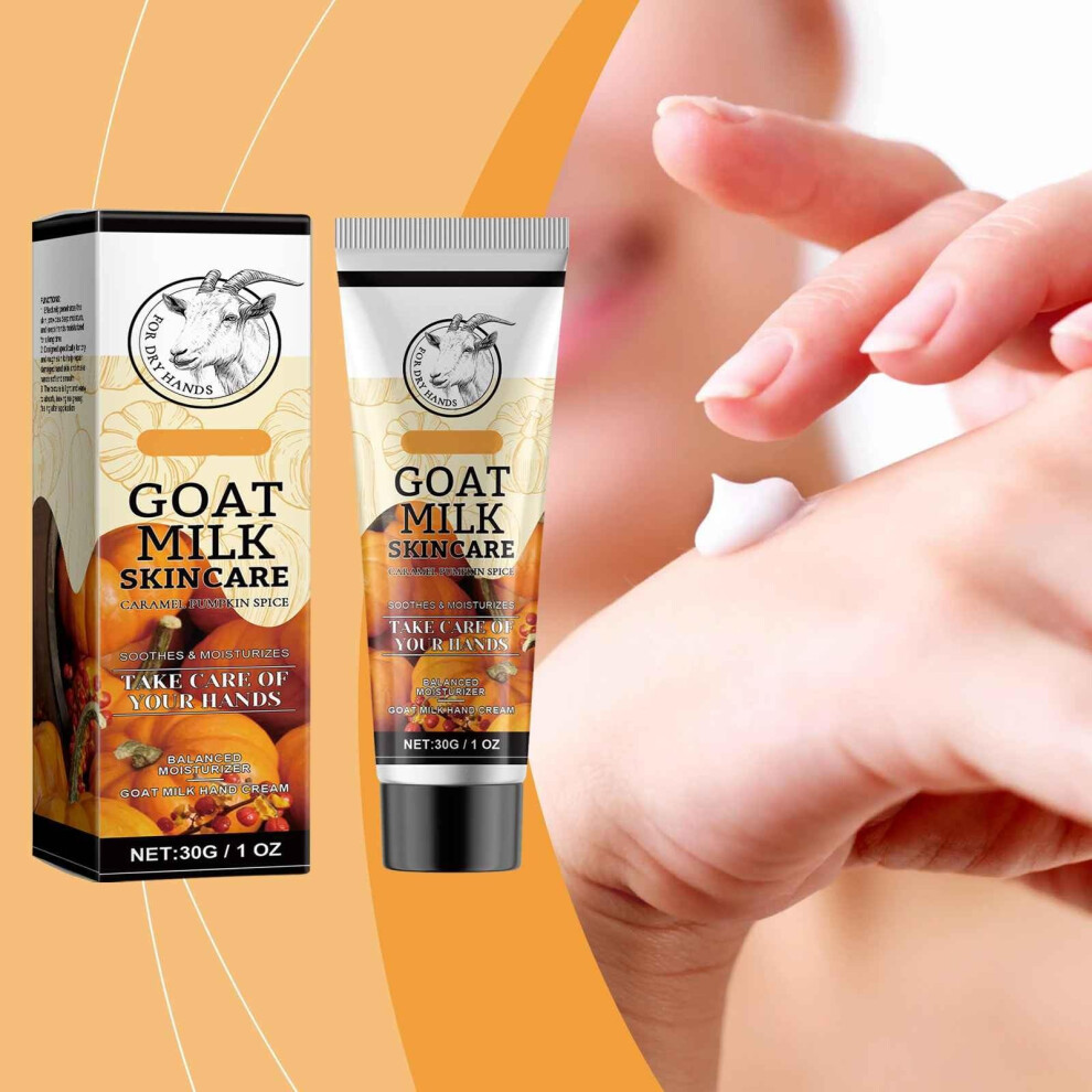 Caramel Pumpkin Goat Milk Hand Cream Travel Size Moisturizing Lotion for Dry Cracked Skin