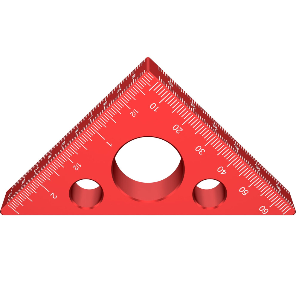 Fuygrcj 45/90 Degree Aluminum Alloy Triangle Ruler With Imperial & Metric Scales, High Precision Measuring Tool 9164030300880