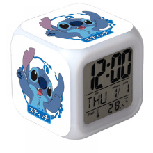 Sveglia digitale per bambini HANNTAOO, sveglia a LED Stitch con cambio di colore, termometro e luce notturna, regalo per bambini e bambine