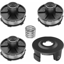 Set mit 3 Spulen für Rasentrimmer, 1 Spulenabdeckung, 1 Feder für Rasentrimmer, passend für Makita DUR181, DUR141, DUR180Z, DUR181Z, 196146-9,