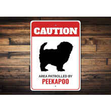 Znak Peekapoo dla psa, znak ostrzegawczy dla psa, znak Peekapoo dla miłośnika psów, znaki Peekapoo, prezent Peekapoo, znak bramy dla psa, metalowy