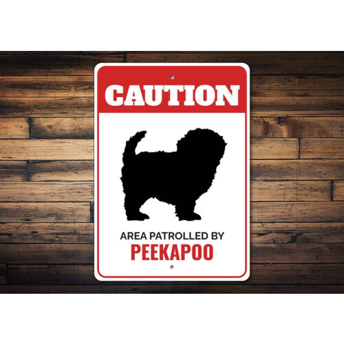 Peekapoo-Hundeschild, Warnschild für Hunde, Schilder für Peekapoo-Liebhaber, Schilder für Hunderassen, Peekapoo-Geschenk,