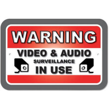 Výstražná značka s video a audio dohľadom