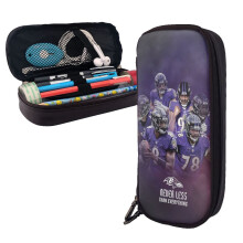 Penar din piele Ravens Football, penar de mare capacitate pentru băieți și fete, rechizite școlare, cadou drăguț cu fermoar, penar moale,