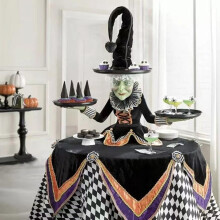 Bandeja de exibição de bruxa de Halloween, artesanato em resina, enfeites de mesa.