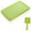 1 Set selbstgemachte Eiswürfelform, Eiskratzer, Aufbewahrungsbox (Grün Transparent) 3