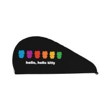 Bonnet de douche Hello Kitty en velours corail épais et doux pour cheveux secs