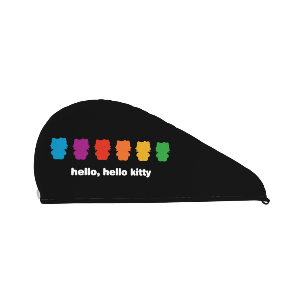 Coral Hello Kitty Velvet Dry Hair Cap Thickening To Increase Soft Absorbent Shower Cap