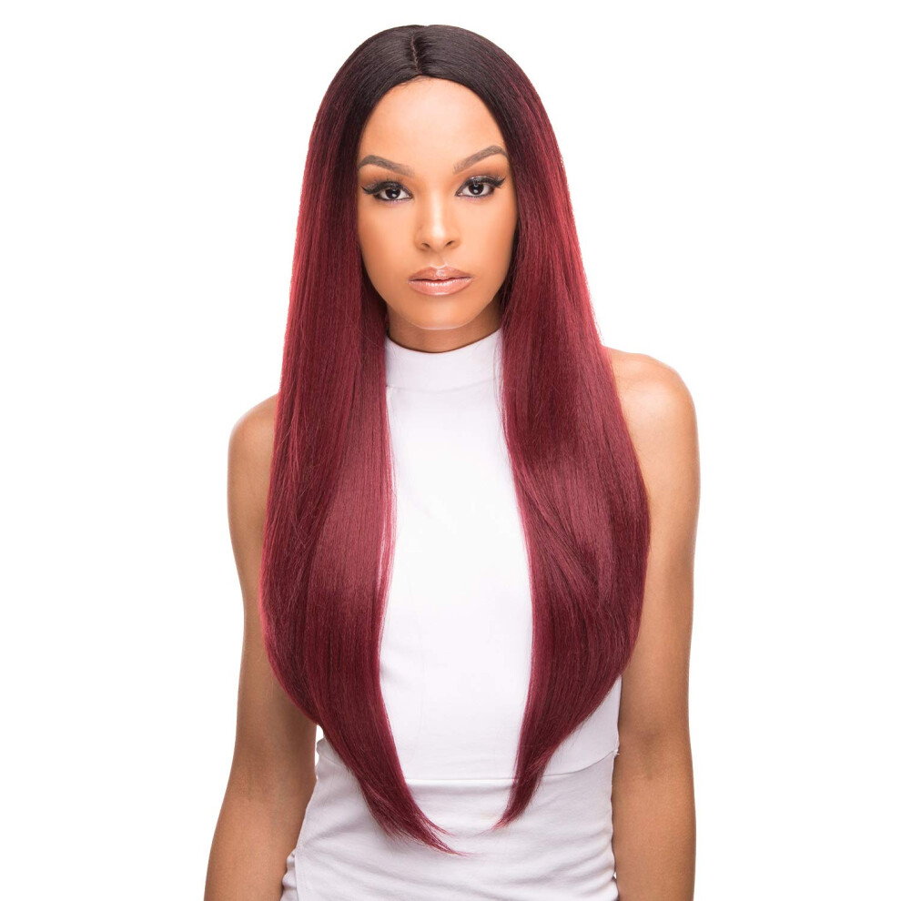 Unisex Synthetic Lace Front Wig With Realistic Hairline, Deep Lace Curved Part, Natural Straight Texture