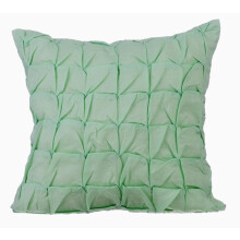 Párnahuzat székhez, 66x66 cm pasztellzöld euro shamel, vászon párnahuzatok, egyszínű, texturált, kockás, csomós, gyengéd menta