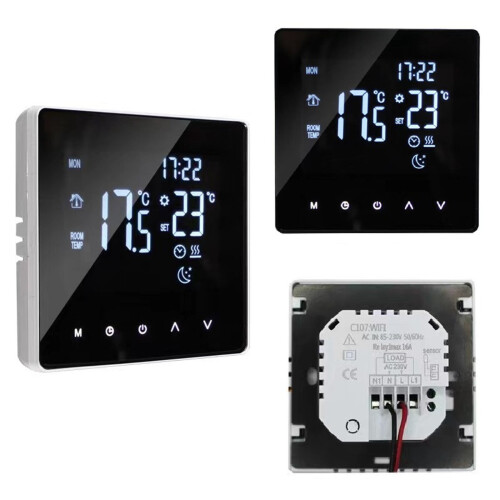 Touch Screen WiFi Electric Heating Thermostat, LCD Display, Weekly Programmable, Memory Function, Precise Temperature Control 2