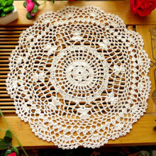 Manunclaims Vintage Hollow Flower Placemat Hand Crocheted Lace Doilies, 12Inch Round Table Placemats Doily for Glass,Bowl, Dish, Dining Table