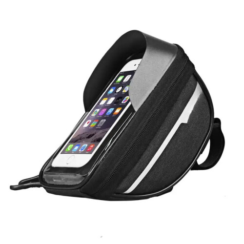 Bolsa impermeável de 6,5 polegadas para bicicleta, bolsa de guidão para mountain bike, capa protetora para celular, bolsa frontal para bicicleta, 1