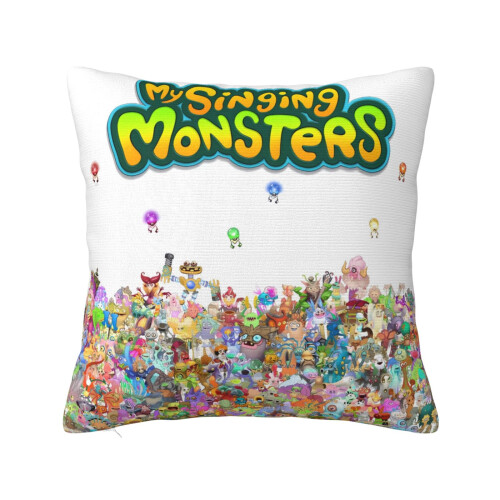 Μαξιλαροθήκη My Singing Monsters εξαιρετικά μαλακή με φερμουάρ για υπνοδωμάτιο, καναπέ,