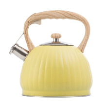 Whistling Tea Pot Large Capacity Sturdy Stainless Steel Kitchen Boil Kettle With Wooden Handle Safety Boil Fine Craftsmanship Practical And Aesthetic