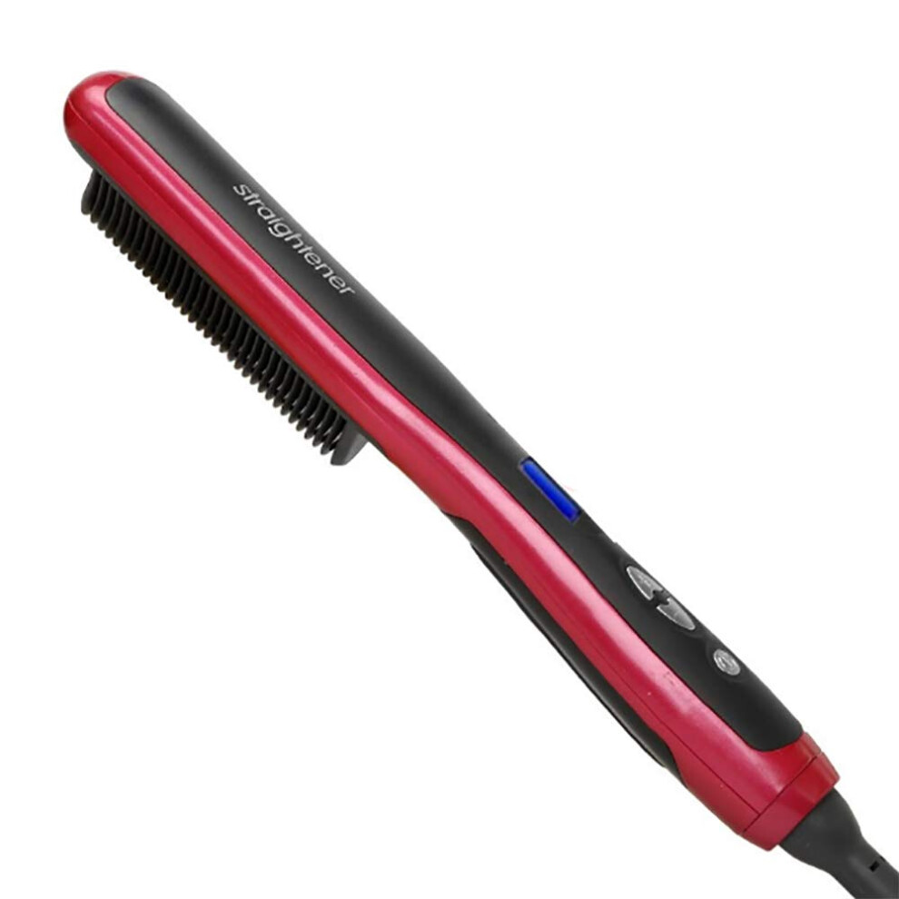 Hair Straightener Brush with Ceramic Ionic AntiFrizz, Dual Voltage for Wet and Dry Thick Hair