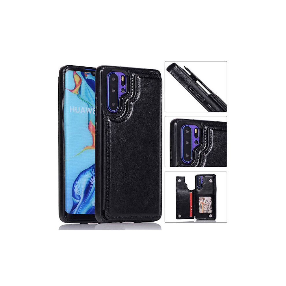 Elegant Smart Case With Card Holder - Compatible With Huawei P30 Pro Black 9173940031203