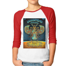 Camiseta feminina Widespread Panic estilo beisebol, mangas raglan clássicas em algodão, gola redonda, tamanho grande.
