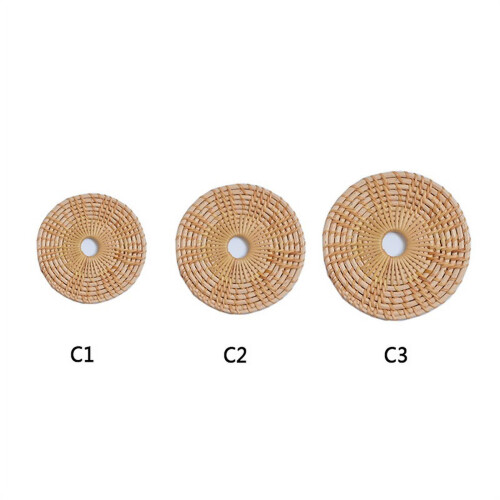 Round Rattan Woven Drinks Coaster,Handmade Teacup Insulation Coasters Home Cup Mat 1