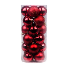 Tacar Ornáidí Liathróidí Nollag Dearga Mikhai24Pcs 2.4 Orlach atá Frithbhriste, Ag luí le Maisiúcháin Crann Nollag, Baubles Crochta do