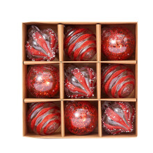 9 Weihnachtskugeln (8 cm Durchmesser), glitzernde, bruchsichere Kunststoffkugeln für Weihnachtsfeiern, Kränze, Girlanden und Baumdekoration