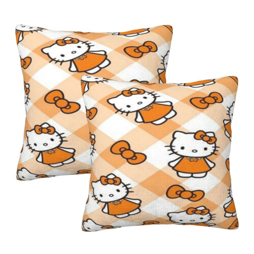 Capas de almofada Hello Kitty, pacote com 2 unidades, 40x40 cm (16"x16")