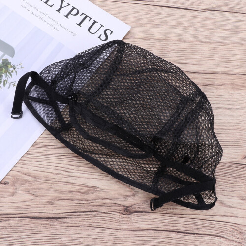 Unisex Υφαντή Περούκα με Επένδυση Snood και Αναπνεύσιμο Δίχτυ (Μαύρο) 1