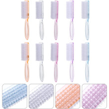 Scuaba Ingne Greim Láimhseála, 10 bpíosa Scuaba Glantacháin Ingne Láimhseála Fada Ildaite Uirlis Manicure Scrobtha Ingne