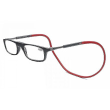 Hochwertige Lesebrille mit magnetischer Befestigung zum Umhängen – stylische Lesebrille von haoyu, rot, 1,0 Vergrößerung