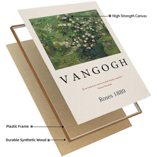Asdg12s Van Gogh Πίνακας τοίχου με τριαντάφυλλα του 1889 από τον Van Gogh Πίνακας σε καμβά 1