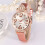 Γυναικεία Ρολόγια Quartz Casual, Μόδας, Ρολόγια με Στρας, Στρογγυλό Καντράν, Δερμάτινο 6