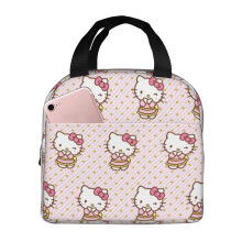 Hello Kitty przenośna torba na lunch z folii aluminiowej, wodoodporna i gruba, kompatybilna z biurem, piknikiem, plażą i podróżą