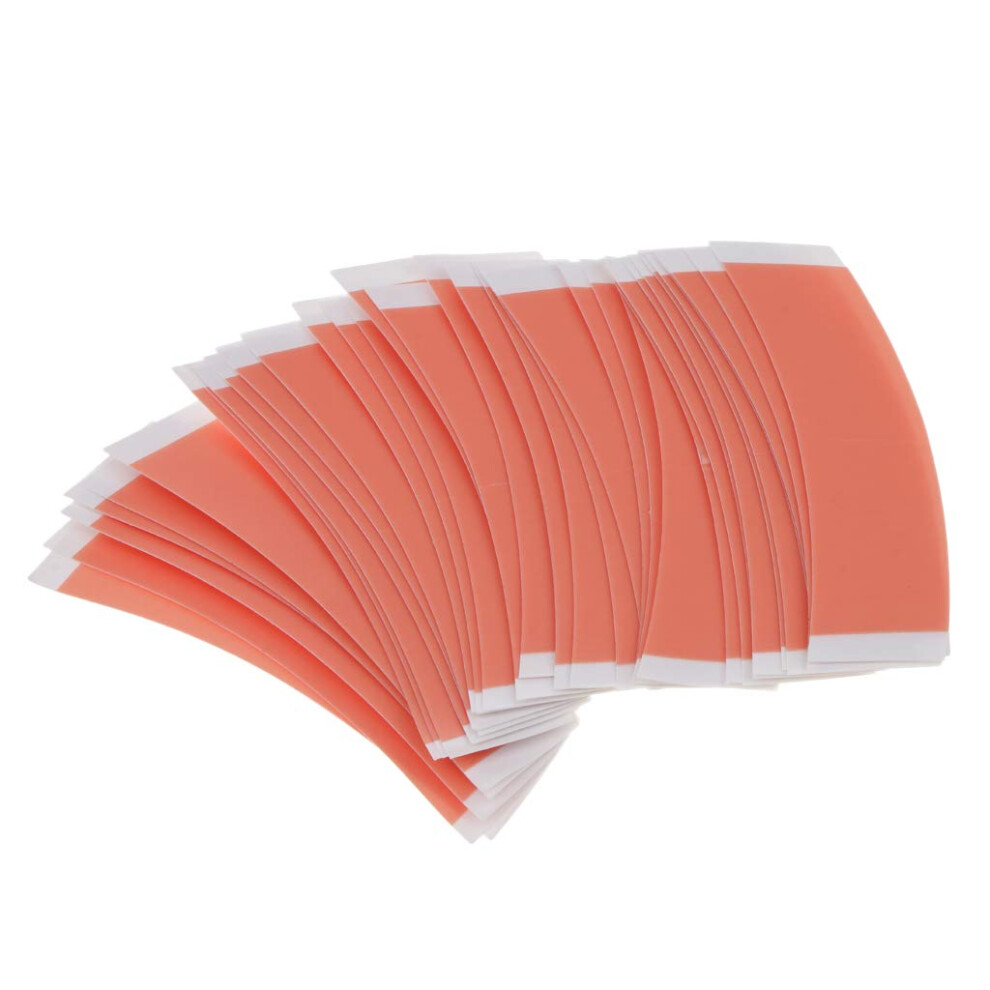 Unisex Red 36Pcs C Shape Double Sided Wig Tape For Toupee Hairpiece, Breathable Adhesive Strips
