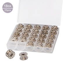 Canillas de metal para máquinas de coser, universales, con caja de almacenamiento incluida, reutilizables, de alta calidad, superficie lisa,