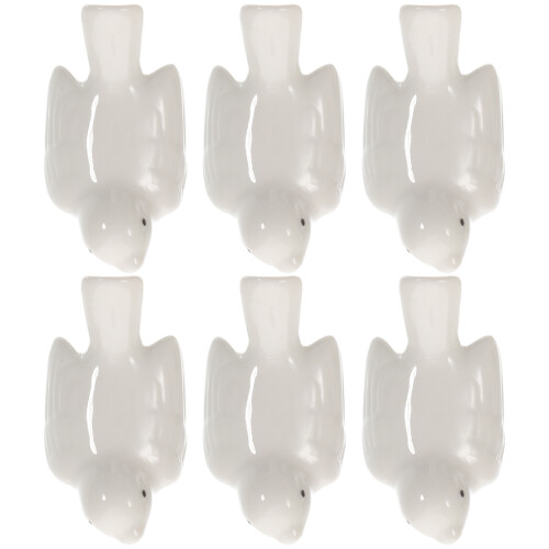 18Pcs White Ceramic Chopstick Racks Bird Design Tableware Holder 2