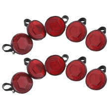 10Pcs Plastic Round Bike Reflectors for Handlebar Night Riding Safety