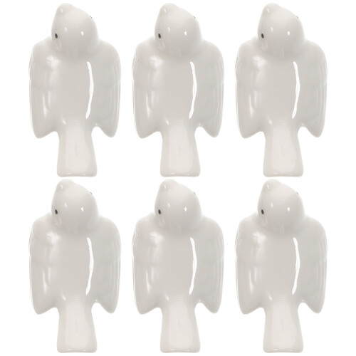 18Pcs White Ceramic Chopstick Racks Bird Design Tableware Holder 1