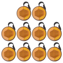 10Pcs Yellow Reflective Round Bike Handlebar Reflectors for Night Use