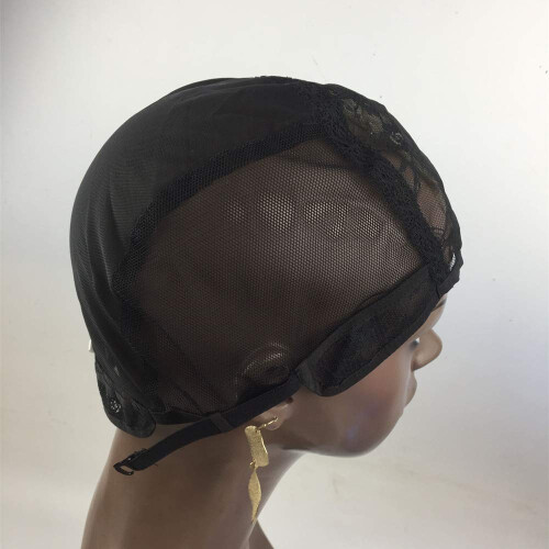 Black Lace Wig Cap with Adjustable Straps for Wig Making and Easy Weft Sewing 2