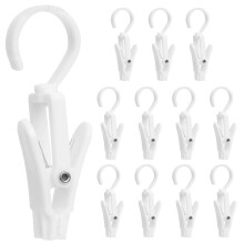 12pcs Hat Clip Hooks and Laundry Hanger Clips, 360 Swivel Closet Organizer for Home Storage
