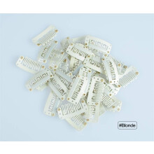 Hair Extension Clips with Secure Silicone Grip, 40Pcs Blonde UShape Metal Snap Clips for Wigs