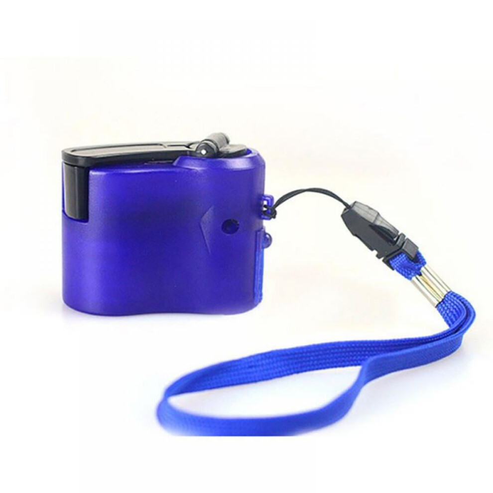 Portable Hand Power Dynamo Hand Crank Usb Charging Charger Camping Backpack Survival Gear Outdoor Emergency Black/Blue 9164030464100