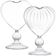 Guangmc Heart Shaped Straws Cocktail Glass Set for Home Party Wedding - 2pcs