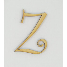 stuk, 25 cm x 0,6 cm dikke houten letter Z in het Curlz-lettertype. Geweldig voor knutselprojecten en diverse decoraties.