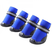 Patgoal Soft Fabric Dog Shoes Winter Waterproof Dog Booties Open With Zips Protected From Ice And Snow With Rugged Anti-slip Sole Dog