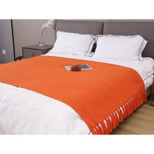 NANAHuang Nordic Knitted Wool Blanket, Woven Pattern, Hotel Bed Tail Towel, Sofa Blanket, Nap Bed Cover, Travel Shawl, Solid Color
